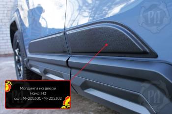 Задний правый молдинг на двери Русская Артель Haval H3 (2024-2025) (шагрень)