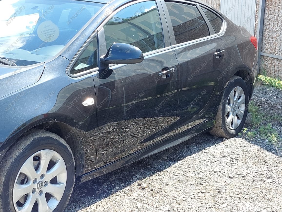 3 499 р. Пластиковые накладки порогов Фанат Тюнинг Opel Astra J хэтчбек 5 дв. дорестайлинг (2009-2012) (неокрашенные (глянец под окраску))  с доставкой в г. Чебоксары