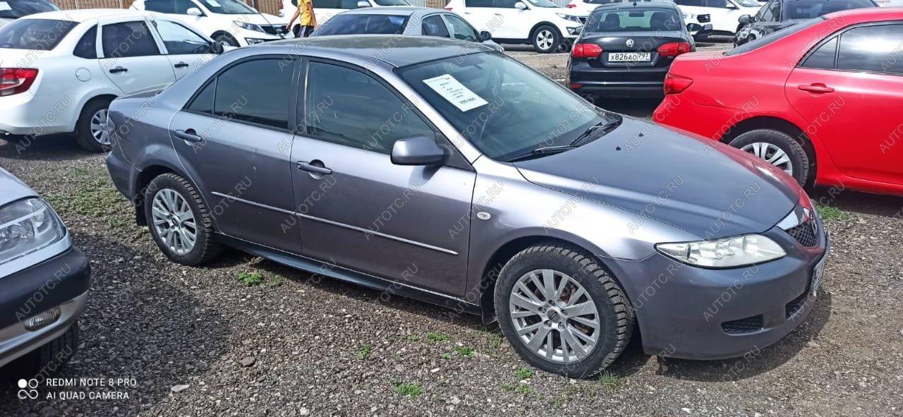 3 399 р. Пластиковые накладки порогов Фанат Тюнинг  Mazda 6 ( GG,  GG, GY) (2002-2008) лифтбэк дорестайлинг, седан дорестайлинг, универсал дорестайлинг, лифтбэк рестайлинг, седан рестайлинг, универсал рестайлинг (неокрашенные (глянец под окраску))  с доставкой в г. Чебоксары