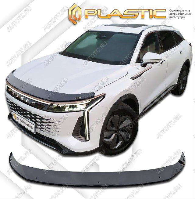 2 559 р. Дефлектор капота (exclusive) CA-Plastic EXEED RX (2022-2025) (Classic черный)  с доставкой в г. Чебоксары
