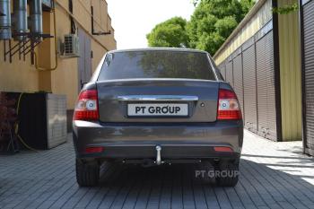 5 999 р. Фаркоп тип А Petroil Tuning Лада Приора 2170 седан дорестайлинг (2007-2014)  с доставкой в г. Чебоксары. Увеличить фотографию 2