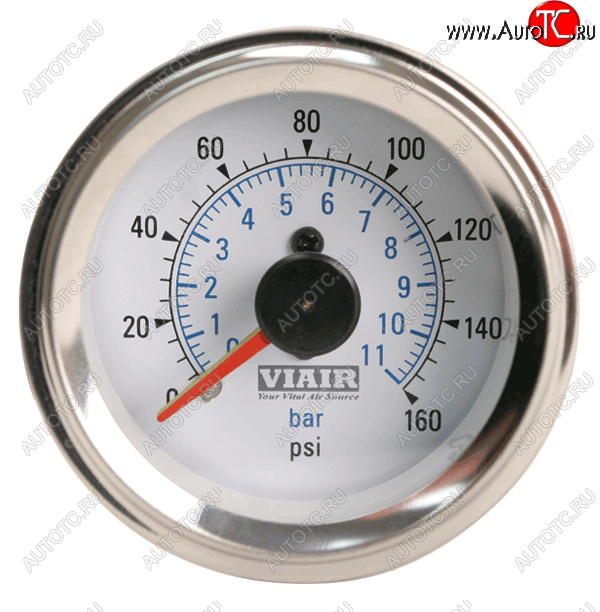 4 599 р. Манометр VIAIR 2 160 PSI, 2 контура, с подсветкой, белый Viair 90083  с доставкой в г. Чебоксары
