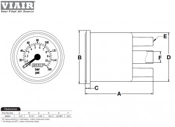 4 599 р. Манометр VIAIR 2 160 PSI, 2 контура, с подсветкой, белый Viair 90083  с доставкой в г. Чебоксары. Увеличить фотографию 5