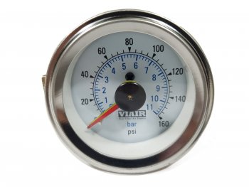 4 599 р. Манометр VIAIR 2 160 PSI, 2 контура, с подсветкой, белый Viair 90083  с доставкой в г. Чебоксары. Увеличить фотографию 6