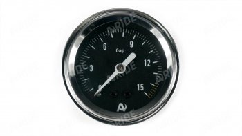 1 199 р. Манометр ARIDE 51 мм, 1х15 бар (220 PSI), 2, черный, с подсветкой Арайд м 51 1 15  с доставкой в г. Чебоксары. Увеличить фотографию 1