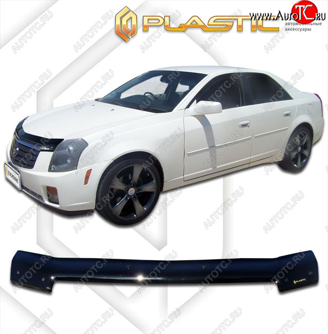 2 199 р. Дефлектор капота CA-Plastic Cadillac CTS седан (2002-2007) (classic черный, без надписи)  с доставкой в г. Чебоксары