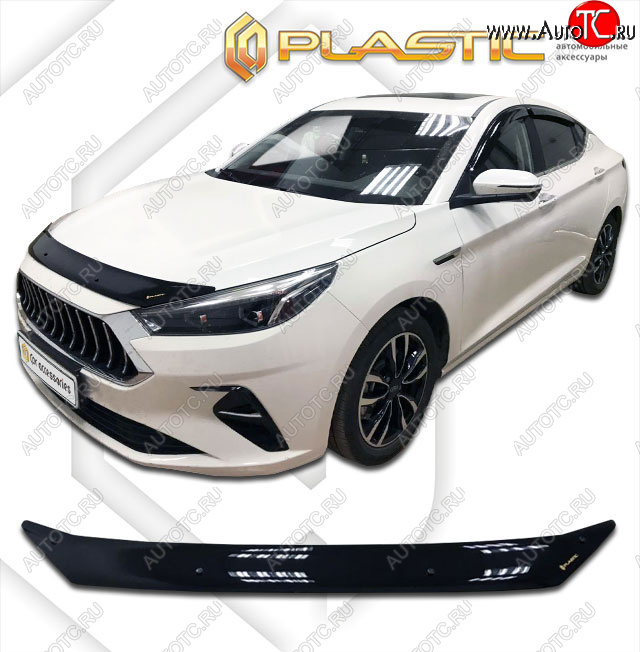 1 999 р. Дефлектор капота CA-Plastic JAC J7 лифтбэк (2020-2025) (classic черный, без надписи)  с доставкой в г. Чебоксары