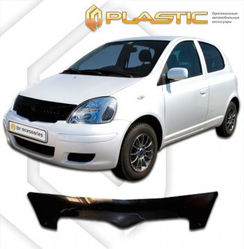 2 079 р. Дефлектор капота (3 door) CA-Plastic Toyota Vitz XP10 хэтчбэк 3 дв. дорестайлинг (1999-2001) (серия Сlassic черный, без надписи)  с доставкой в г. Чебоксары. Увеличить фотографию 2