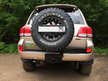 93 329 р. Калитка РИФ с фаркопом в штатный задний бампер Toyota Land Cruiser 200 2008-2015 под штатное колесо, с подсветкой номера РИФ rif200-80001  с доставкой в г. Чебоксары. Увеличить фотографию 5