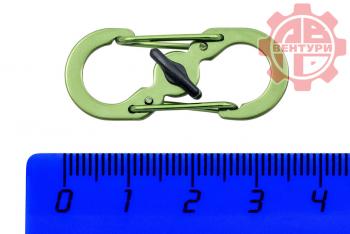 80 р. Карабин s-образный с блокировкой 36мм (green) CORD crd.s.b.36.gr  с доставкой в г. Чебоксары. Увеличить фотографию 2