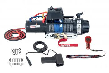 91 419 р. Лебёдка автомобильная электрическая 12V Runva 12500 lbs 5670 кг (влагозащищенная) синтетический трос RUNVA ewb12500ssr  с доставкой в г. Чебоксары. Увеличить фотографию 2