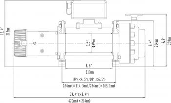 81 149 р. Лебёдка электрическая (индустр.) 24V Runva 17500 lbs 7960 кг RUNVA ewn17500s24v  с доставкой в г. Чебоксары. Увеличить фотографию 4