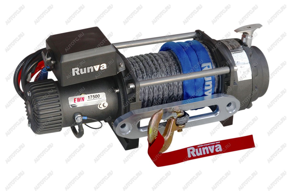 99 579 р. Лебёдка электрическая (индустр.) 24V Runva 17500 lbs 7960 кг синтетический трос RUNVA ewn17500usr24v  с доставкой в г. Чебоксары