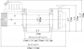 99 579 р. Лебёдка электрическая (индустр.) 24V Runva 17500 lbs 7960 кг синтетический трос RUNVA ewn17500usr24v  с доставкой в г. Чебоксары. Увеличить фотографию 2