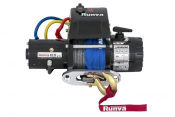 61 649 р. Лебёдка электрическая 12V Runva 12500 lbs 5670 кг короткий барабан, синтетический трос RUNVA 12.5xssr  с доставкой в г. Чебоксары. Увеличить фотографию 3