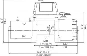 63 319 р. Лебёдка электрическая 12V Runva 12500 lbs 5670 кг короткий барабан, стальной трос RUNVA 12.5xs  с доставкой в г. Чебоксары. Увеличить фотографию 8