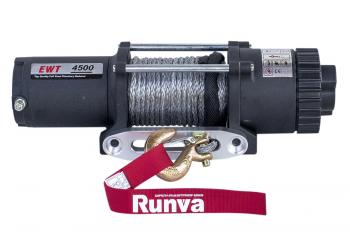 Лебёдка электрическая 12V Runva 4500 lbs 2041 кг (синтетический трос) RUNVA ewt4500asr