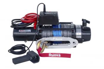 Лебёдка электрическая 24V Runva 12500 lbs 5670 кг (влагозащищенная) синтетический трос RUNVA ewb12500ssr24v