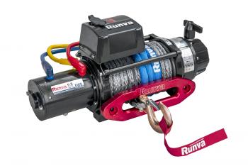 Лебёдка электрическая 24V Runva 9500 lbs 4350 кг влагозащищенная, синтетический трос RUNVA ewb9500ssr24v