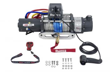 64 169 р. Лебёдка электрическая двухскоростная 12V Runva 10000 lbs 4500 кг (синтетический трос) RUNVA ewd10000ssr  с доставкой в г. Чебоксары. Увеличить фотографию 2