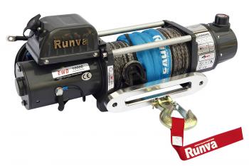 Лебёдка электрическая двухскоростная 12V Runva 10000 lbs 4500 кг (синтетический трос) RUNVA ewd10000usr