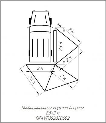 24 639 р. Маркиза автомобильная РИФ веерная 2,5х2,0 м (правая) РИФ rifavf062020602  с доставкой в г. Чебоксары. Увеличить фотографию 24