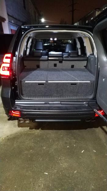 24 999 р. Органайзер в багажник для Toyota Land Cruiser Prado 150 (2 выдв.ящика+спальник) дорестайлинг РФ 150-003  с доставкой в г. Чебоксары. Увеличить фотографию 2