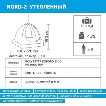 11 009 р. Палатка-зонт зимняя HELIOS NORD-2 с дышащим верхом (желтыйчерный) HELIOS nord-2  с доставкой в г. Чебоксары. Увеличить фотографию 13