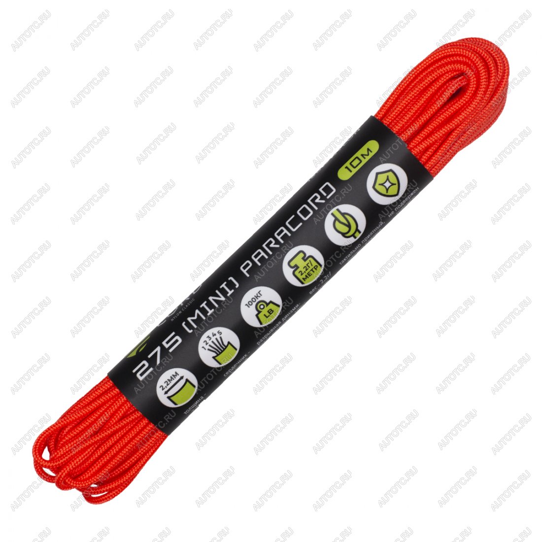 230 р. Паракорд 275 (мини) CORD nylon 10м (neon orange) CORD 275.n10.n.or  с доставкой в г. Чебоксары