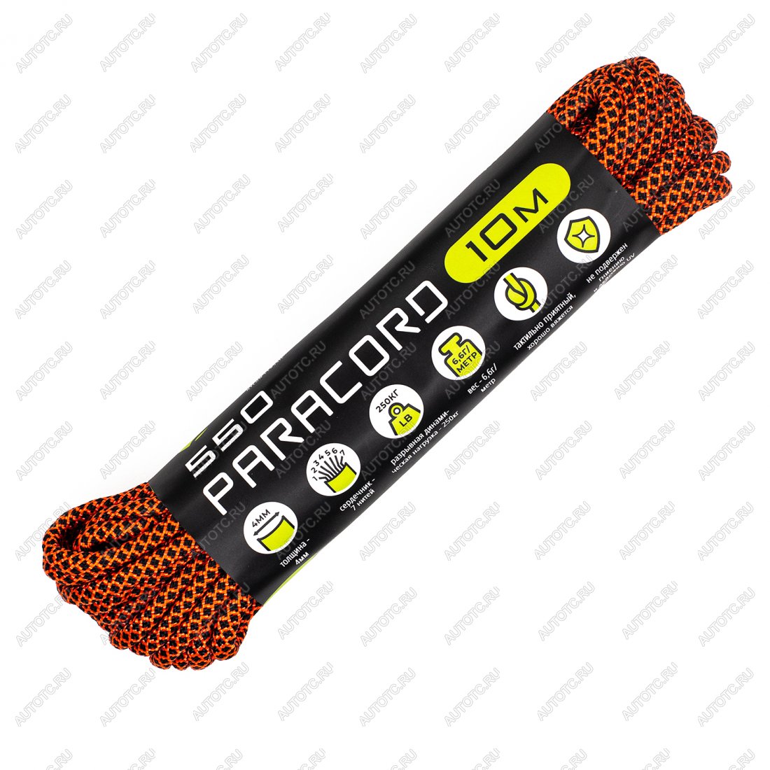 260 р. Паракорд 550 CORD nylon 10м (neon orange snake) CORD 550.n10.n.or.sn  с доставкой в г. Чебоксары