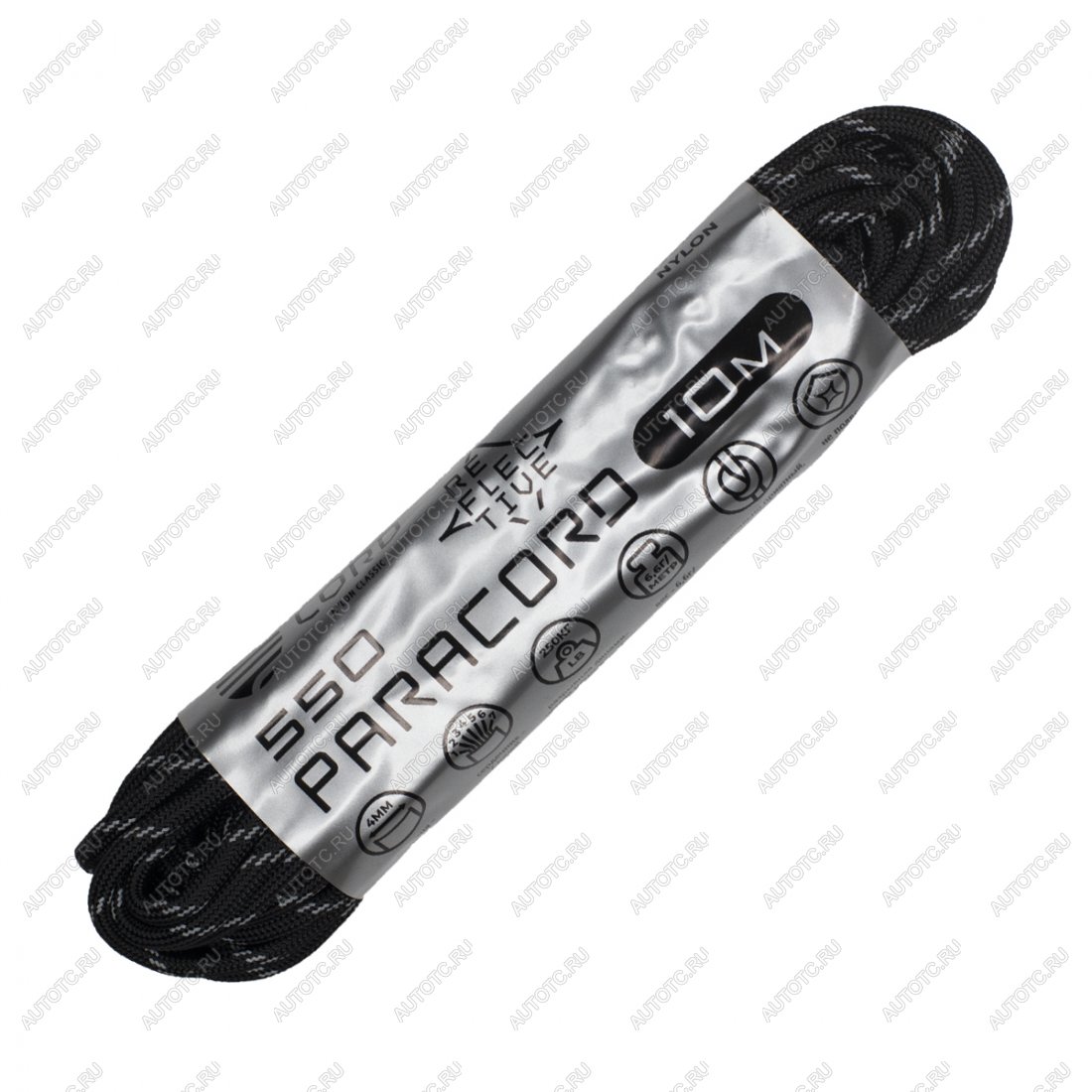 379 р. Паракорд 550 CORD nylon 10м световозвращающий (black) CORD 550.n10.lm.b  с доставкой в г. Чебоксары