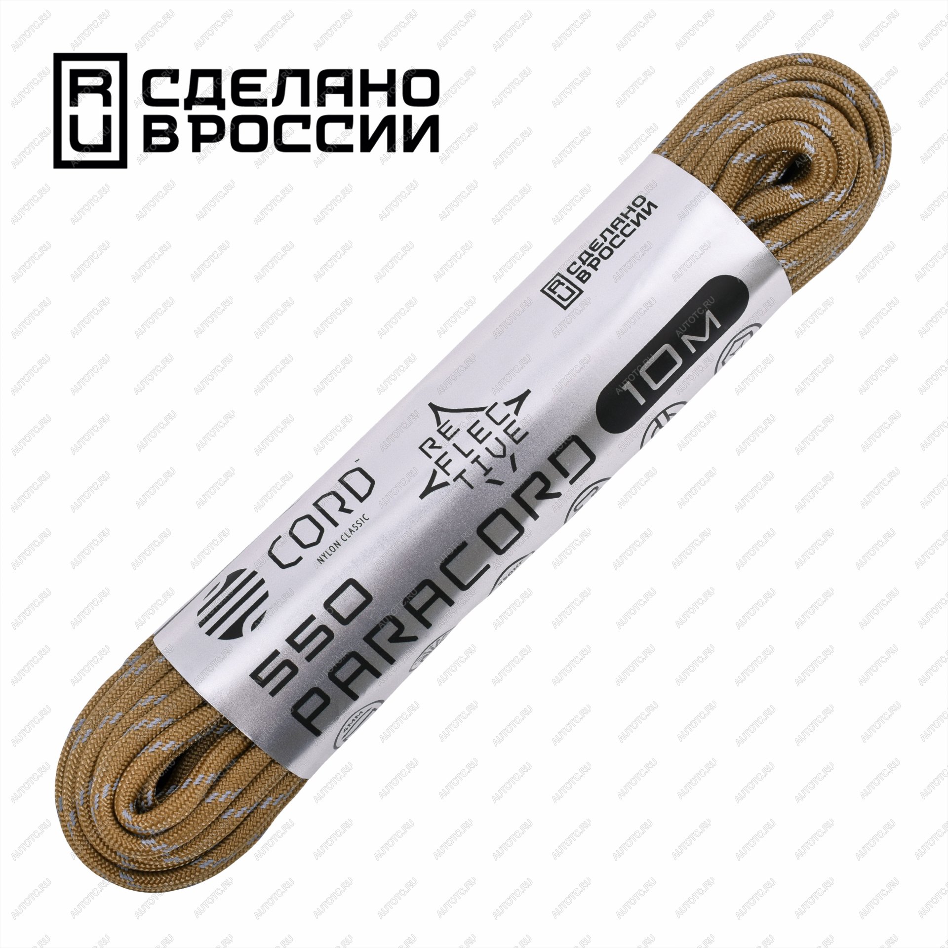 389 р. Паракорд 550 CORD nylon 10м световозвращающий (coyote) CORD 550.n10.lm.cyt  с доставкой в г. Чебоксары