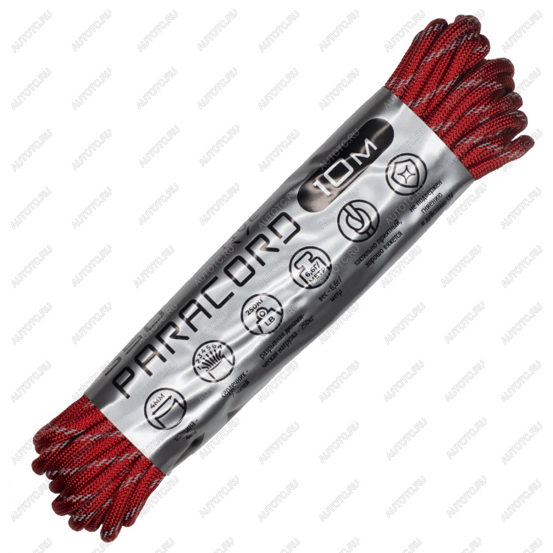 399 р. Паракорд 550 CORD nylon 10м световозвращающий (red) CORD 550.n10.lm.r  с доставкой в г. Чебоксары