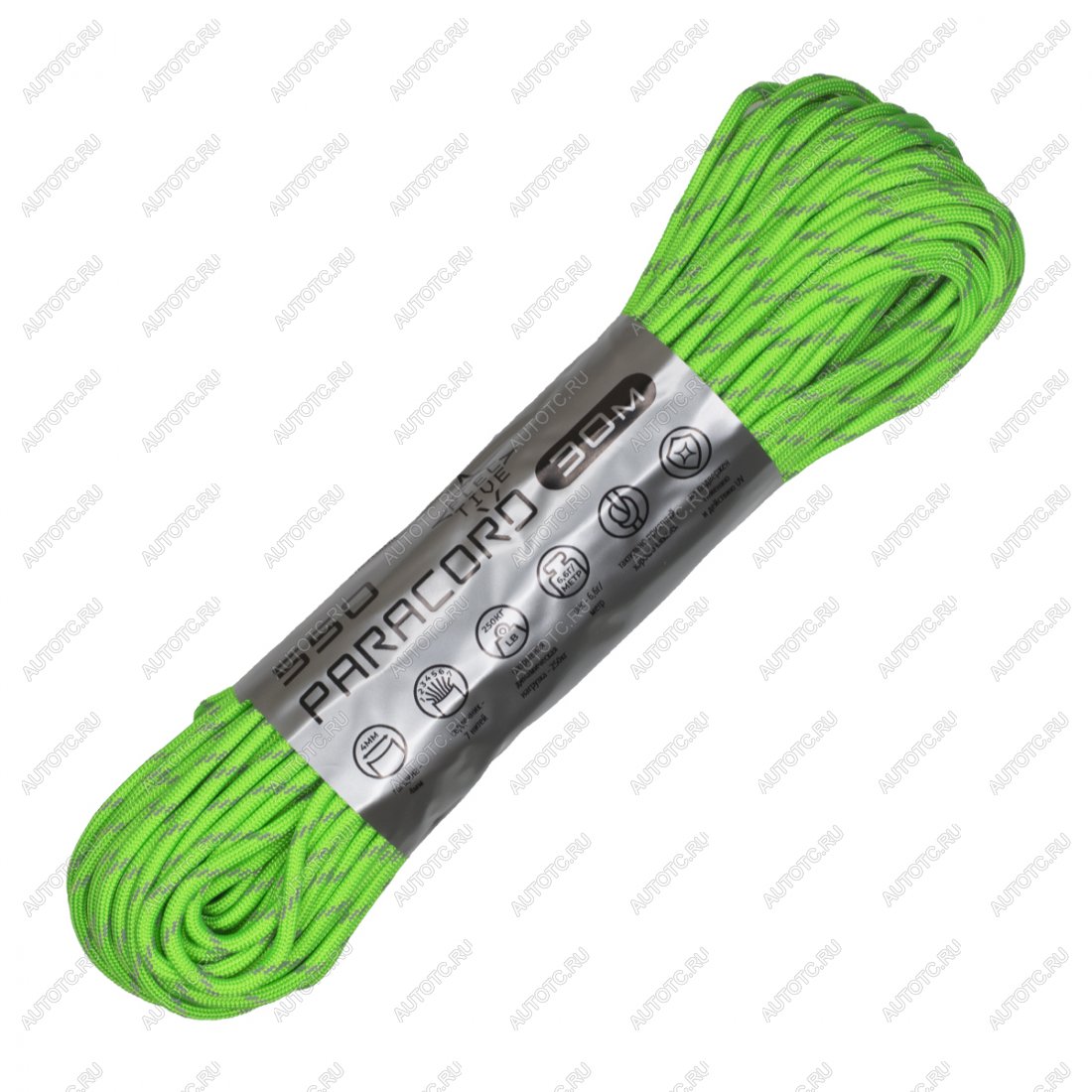 829 р. Паракорд 550 CORD nylon 30м световозвращающий (neon green) CORD 550.n30.lm.n.gr  с доставкой в г. Чебоксары