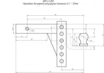 6 679 р. Переходник для фаркопа регулируемый (занижение 4,567,59" - 120157195232 мм) Longteng abm-lt-002  с доставкой в г. Чебоксары. Увеличить фотографию 2