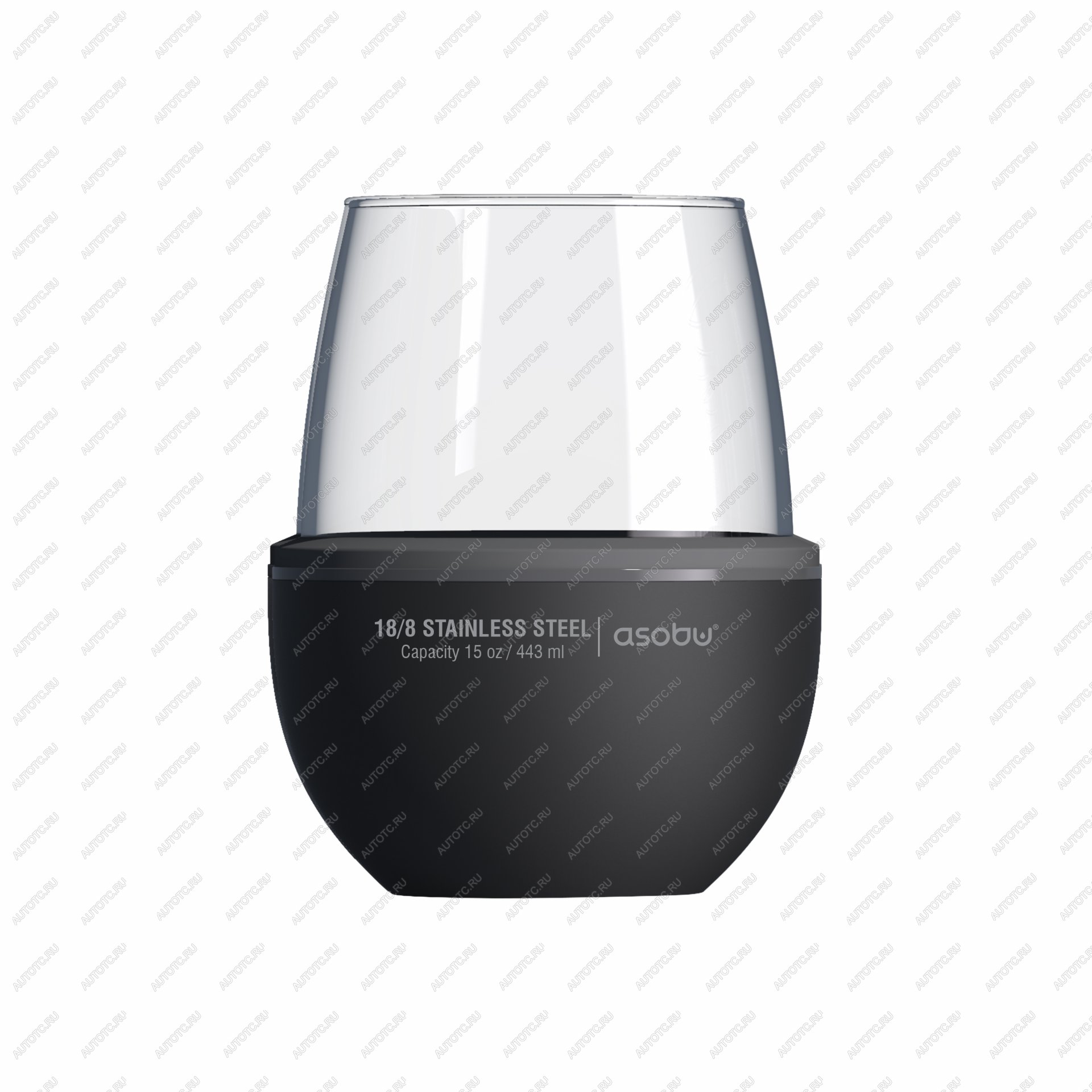 2 159 р. Термобокал для вина WINE KUZIE 440 мл, черный ASOBU stl24.06-black  с доставкой в г. Чебоксары