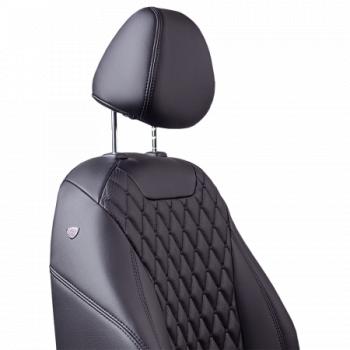 14 999 р. Комплект чехлов для сидений (РЗСиС 40/60 ЗГ Орегон) БАЙРОН Lord Autofashion Ravon R2 (2016-2025) (черный, вставка черная, строчка черная)  с доставкой в г. Чебоксары. Увеличить фотографию 2