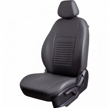 6 799 р. Чехлы для сидений (РЗС60/4, Экокожа Илана+Орегон) ТУРИН Lord Auto Ford Focus 3 хэтчбэк рестайлинг (2014-2019) (серый)  с доставкой в г. Чебоксары. Увеличить фотографию 2