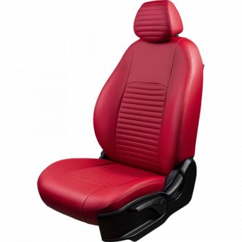 Комплект чехлов для сидений (ЦЗС 2Г Илана+Орегон) ТУРИН-3 ст ЛАЙН Lord Autofashion Hyundai Solaris RBr седан рестайлинг (2014-2017) (красный, вставка красная, строчка красная)