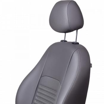 8 549 р. Комплект чехлов для сидений (РЗС 60/40 2Г Илана+Орегон) ТУРИН СТ Lord Autofashion Hyundai Solaris RBr хэтчбэк рестайлинг (2014-2017) (серый, вставка серая, строчка серая)  с доставкой в г. Чебоксары. Увеличить фотографию 2