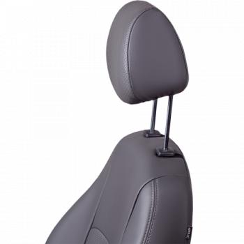 8 549 р. Комплект чехлов для сидений (РЗС 60/40 2Г Илана+Орегон) ТУРИН СТ Lord Autofashion Hyundai Solaris RBr хэтчбэк рестайлинг (2014-2017) (серый, вставка серая, строчка серая)  с доставкой в г. Чебоксары. Увеличить фотографию 3