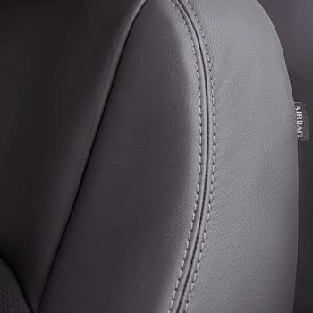 8 549 р. Комплект чехлов для сидений (РЗС 60/40 2Г Илана+Орегон) ТУРИН СТ Lord Autofashion Hyundai Solaris RBr хэтчбэк рестайлинг (2014-2017) (серый, вставка серая, строчка серая)  с доставкой в г. Чебоксары. Увеличить фотографию 4