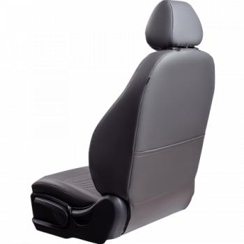 8 549 р. Комплект чехлов для сидений (РЗС 60/40 2Г Илана+Орегон) ТУРИН СТ Lord Autofashion Hyundai Solaris RBr хэтчбэк рестайлинг (2014-2017) (серый, вставка серая, строчка серая)  с доставкой в г. Чебоксары. Увеличить фотографию 7