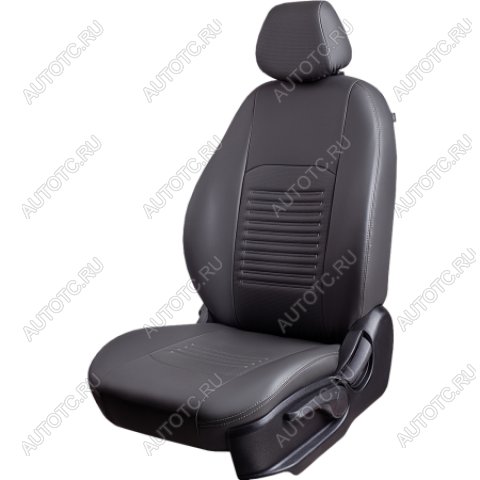 8 549 р. Комплект чехлов для сидений (РЗС 60/40 2Г Илана+Орегон) ТУРИН СТ Lord Autofashion Hyundai Solaris RBr хэтчбэк рестайлинг (2014-2017) (серый, вставка серая, строчка серая)  с доставкой в г. Чебоксары