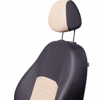 6 799 р. Комплект чехлов для сидений (ЦЗС 2Г Илана+Орегон) ТУРИН СТ Lord Autofashion Hyundai Solaris HCR седан дорестайлинг (2017-2020) (бежевый, вставка бежевая, строчка бежевая)  с доставкой в г. Чебоксары. Увеличить фотографию 14