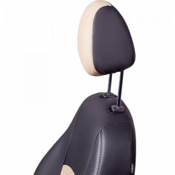 6 799 р. Комплект чехлов для сидений (ЦЗС 2Г Илана+Орегон) ТУРИН СТ Lord Autofashion Hyundai Solaris HCR седан дорестайлинг (2017-2020) (бежевый, вставка бежевая, строчка бежевая)  с доставкой в г. Чебоксары. Увеличить фотографию 9