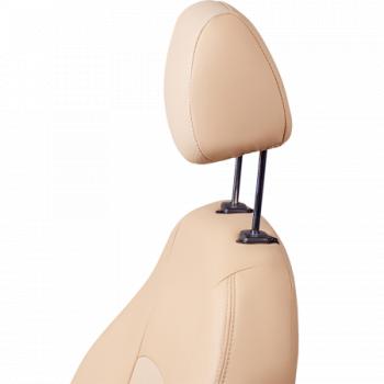 6 799 р. Комплект чехлов для сидений (ЦЗС 2Г Илана+Орегон) ТУРИН СТ Lord Autofashion Hyundai Solaris HCR седан дорестайлинг (2017-2020) (бежевый, вставка бежевая, строчка бежевая)  с доставкой в г. Чебоксары. Увеличить фотографию 2
