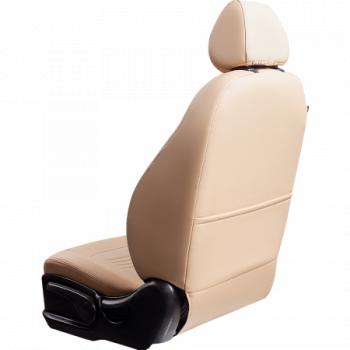 6 799 р. Комплект чехлов для сидений (ЦЗС 2Г Илана+Орегон) ТУРИН СТ Lord Autofashion Hyundai Solaris HCR седан дорестайлинг (2017-2020) (бежевый, вставка бежевая, строчка бежевая)  с доставкой в г. Чебоксары. Увеличить фотографию 3