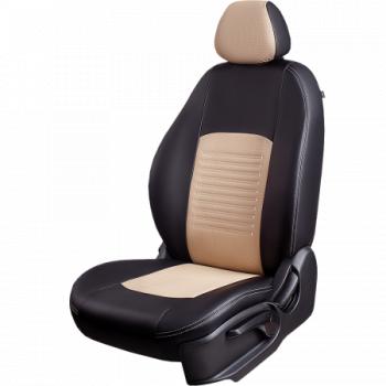 6 799 р. Комплект чехлов для сидений (ЦЗС 2Г Илана+Орегон) ТУРИН СТ Lord Autofashion Hyundai Solaris HCR седан дорестайлинг (2017-2020) (бежевый, вставка бежевая, строчка бежевая)  с доставкой в г. Чебоксары. Увеличить фотографию 13