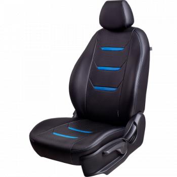 Комплект чехлов для сидений (к. стандарт норма ЦЗС 3Г Орегон) ТУРИН-2 Lord Autofashion Лада Гранта ( 1 2191,  2190) (2011-2017) лифтбэк дорестайлинг , седан  дорестайлинг (черный, вставка черная+синяя, строчка синяя)